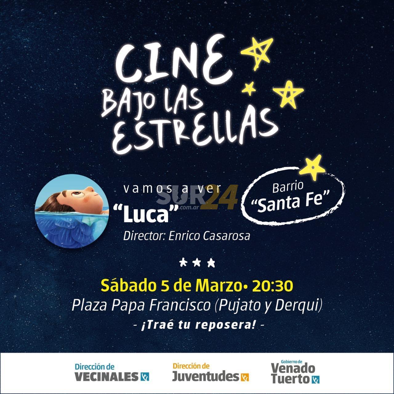 Cine al aire libre con la presentación de “Luca” en plaza Papa Francisco