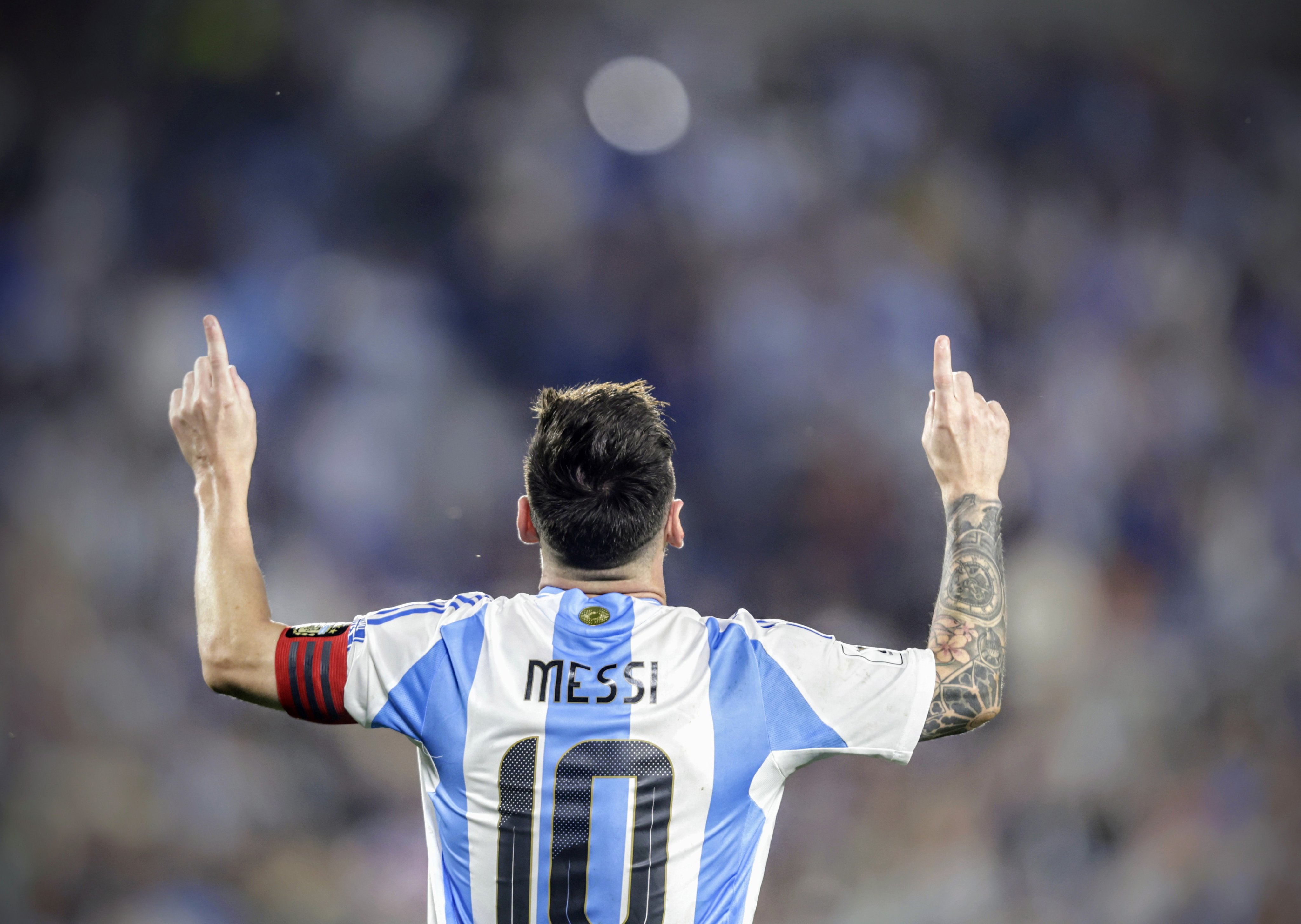 Con un triplete de Messi, Argentina se lució ante Bolivia. Foto: X